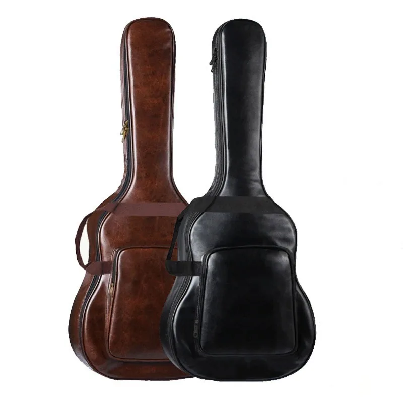 Classico zaino per chitarra in pelle PU addensato impermeabile da 40/41 pollici borsa per il trasporto custodia per Guitarra accessori per strumenti