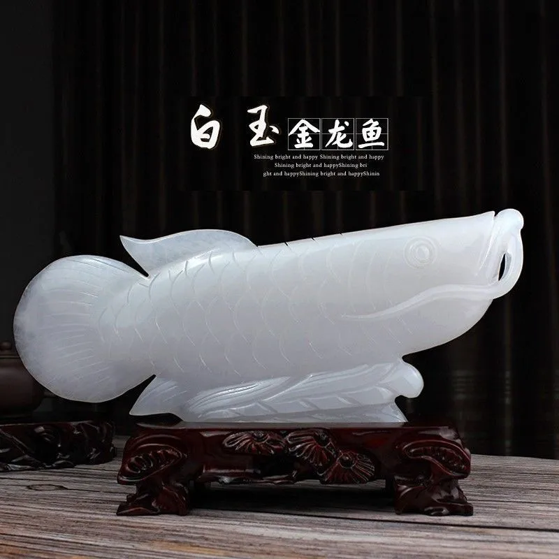 White Jade JINLONGYU Natural Afghan Jade Living Room Office Entrance Fortune Housewarming Gift Decorative Crafts