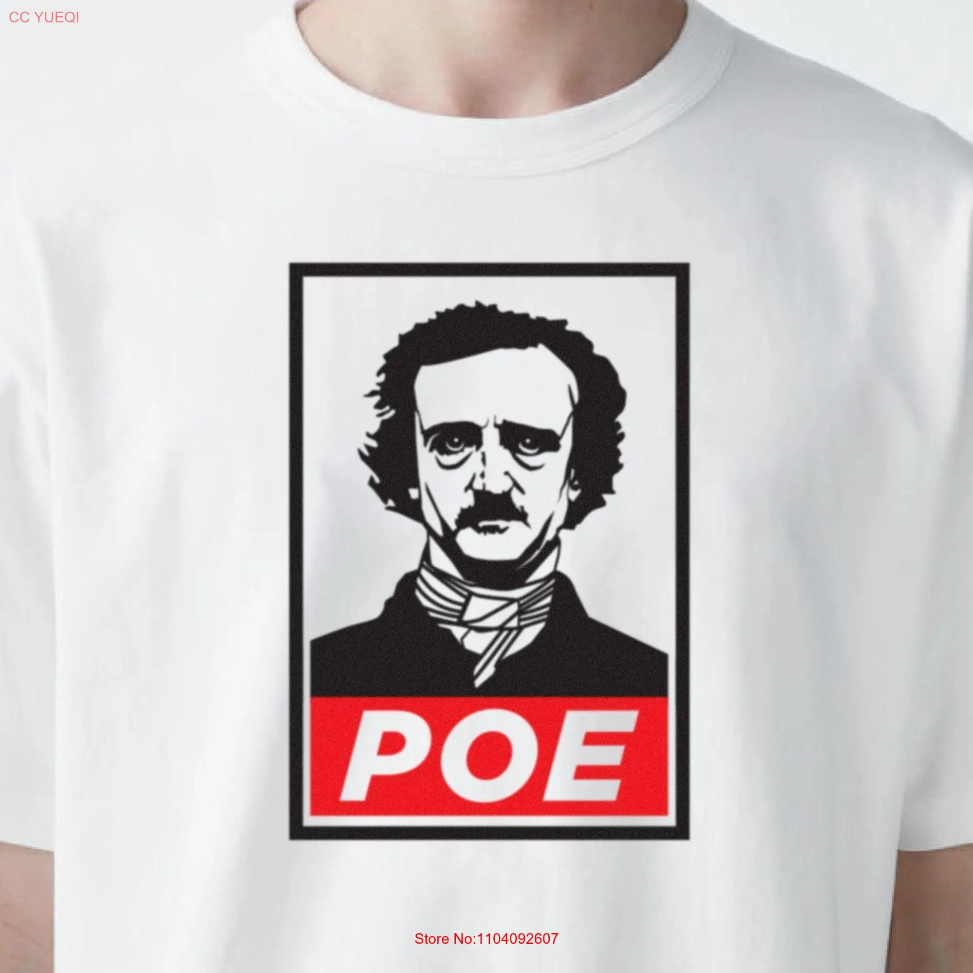 Poe T-Shirt S Voor Boekenliefhebbers Literaire Edgar Allen Gothic Literatuur Donkere Lange Of Korte Mouwen