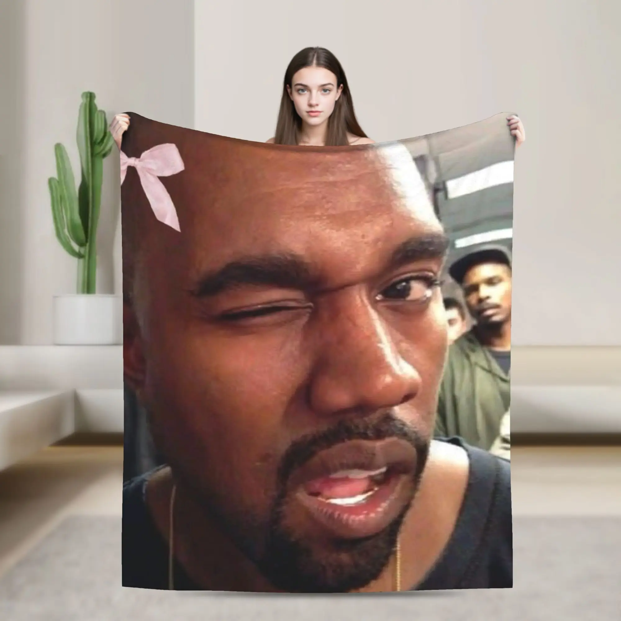 k-kanyes w-wests funny meme Blanket Multi-size Cozy and Lightweight  Throw Blankets for Sofa Couch and Bed