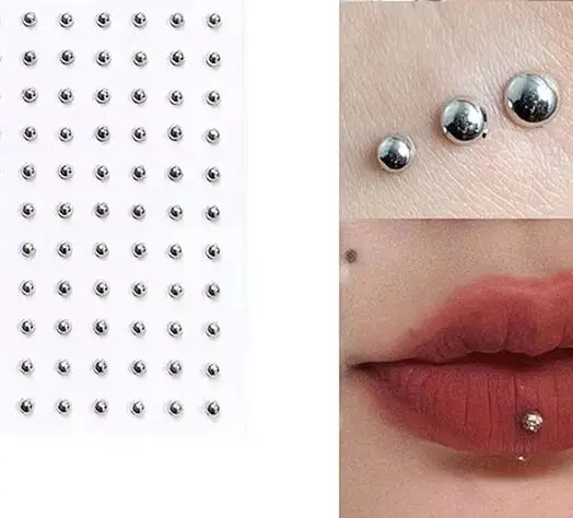 

Алмазная наклейка, поддельные шпильки для носа, самоклеящиеся стразы, не пирсинг для глаз, ушей, лица, украшения для тела для женщин, наклейка с кристаллами