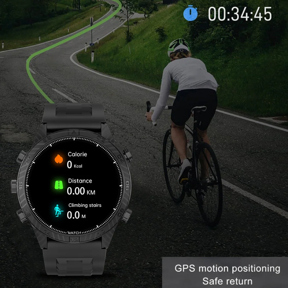 الرياضة في الهواء الطلق GPS تحديد المواقع الحركة الرجال النساء ساعة ذكية NFC بلوتوث دعوة الموسيقى صوت مساعد ألعاب الصحة Smartwatch