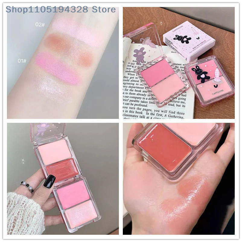 [MP]Cappuvini Water Shining Cheek Blush Highlighter Cream High Gloss Glitter Rouge Natural Brighten Face Contouring Blush Makeup