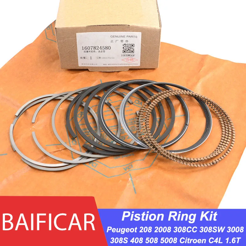 Baificar New Genuine Upgrade Model Engine Piston Ring Kit 1607824580 0640T6 For Peugeot 208 308 3008 408 508 Citroen C4L 1.6T