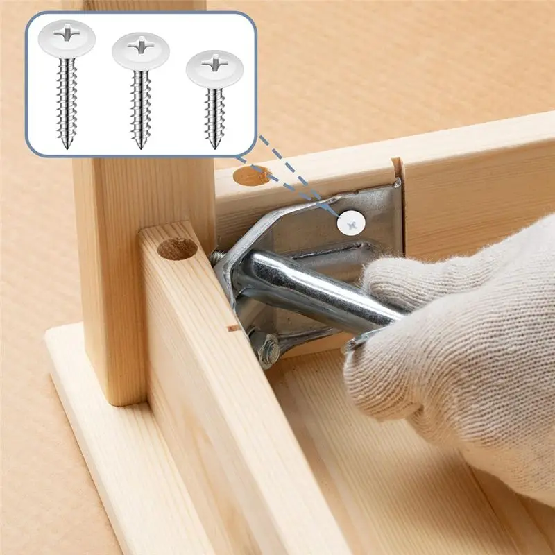 NOCM 180Piece Wood Sheet Metal Screw Thread Truss Head Fast Self Tapping White Pan Cabinet Screws Wood Work