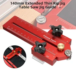 Extensão fina Rip Jig para mesa Saw, Saw Guide, localizador, cortadores de tira estreita, funciona com mesa Saw Router Band, 90mm, 140mm