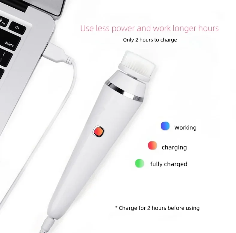 4-in-1 elektrische gezichtsreinigingsborstel Waterdicht IPX7 Gezichtsmassager Reinigingsapparaat voor diepe reiniging Verwijdering Mee-eterporie