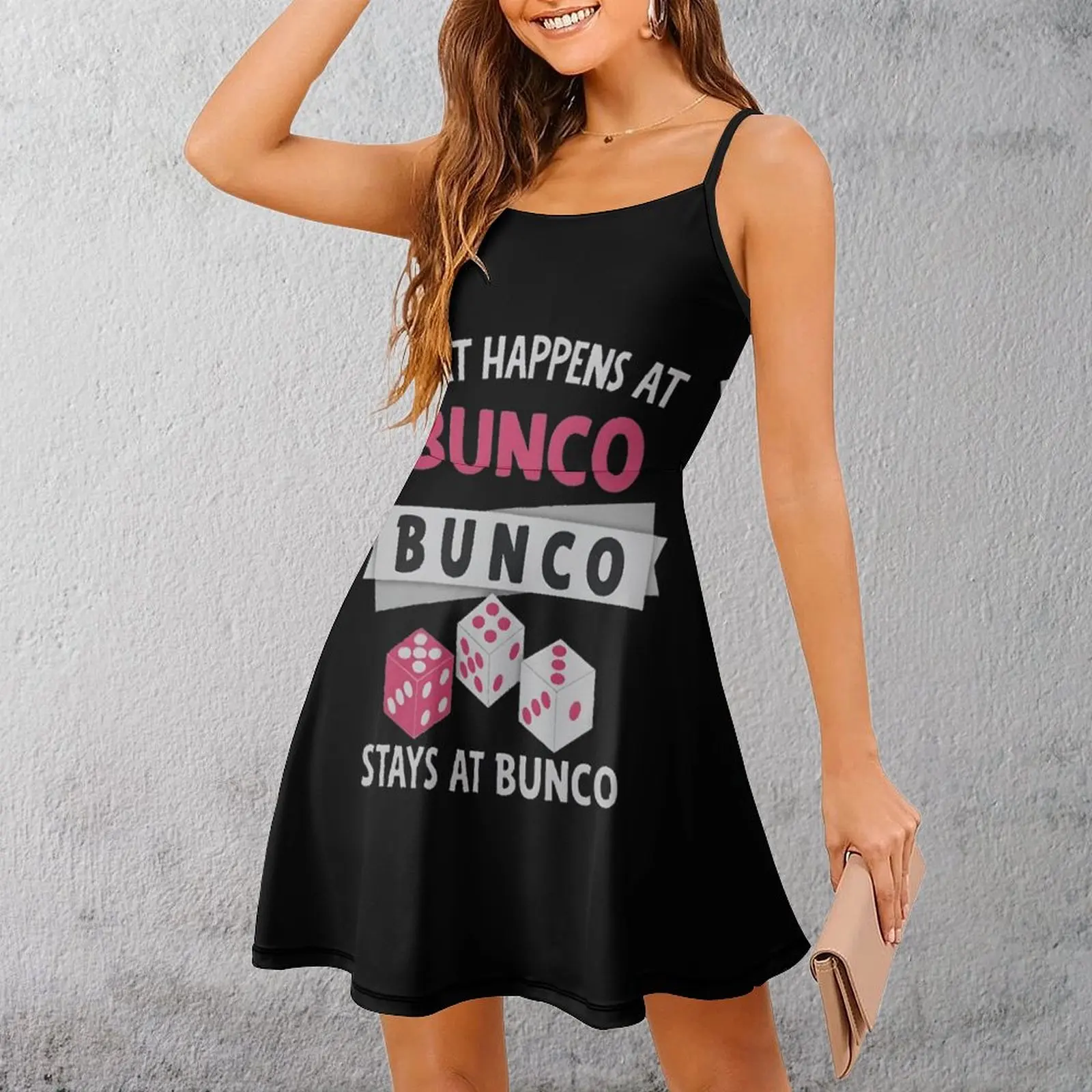 Bunco Night Fun Dice Game Women's Sling Dress Creative Sexy Woman's Clothing Novelty  Clubs Dresses