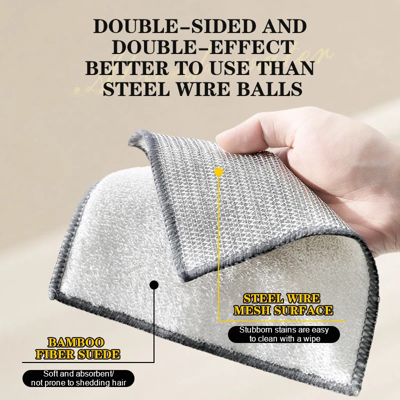 3 قطعة سلك غسل الصحون الخرق وعاء المطبخ عموم غسل الصحون غير خدش متعددة الأغراض قابلة لإعادة الاستخدام تنظيف منصات لغسل الأطباق