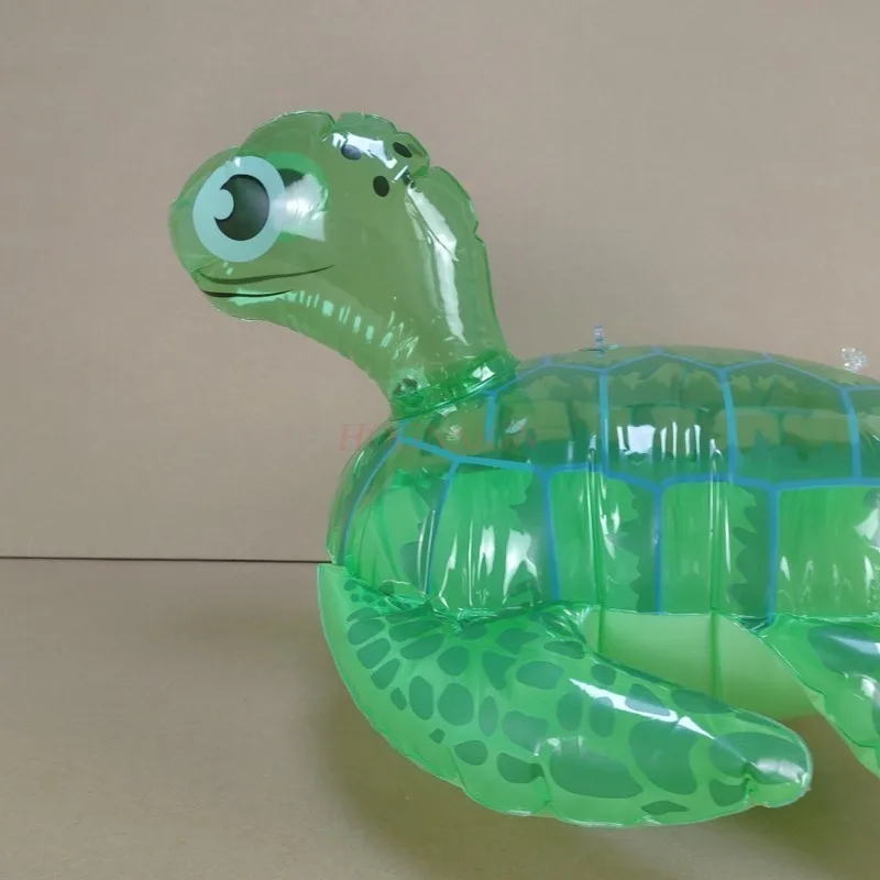 Tortuga inflable con luz intermitente para niños, pato inflable, cuerda de resorte, Rana con cuerda, Tortuga, Animal de PVC para niños, nuevo