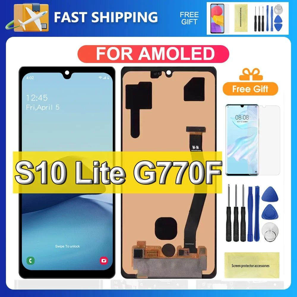 

S10 Lite For Samsung 6.7''For AMOLED G770 G770F G770F/DS G770U1 LCD Display Touch Screen Digitizer Assembly Replacement