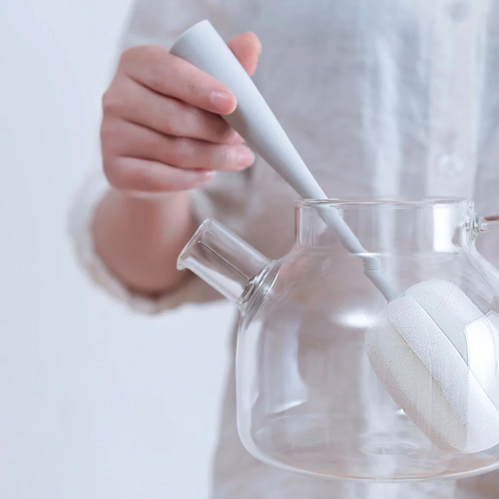 

2Pcs Detachable Sponge Cup Brush Long Handle Stand Style Easy Drain Water for Bottles Mugs Glasses Bottle Cup Sponge Bottle