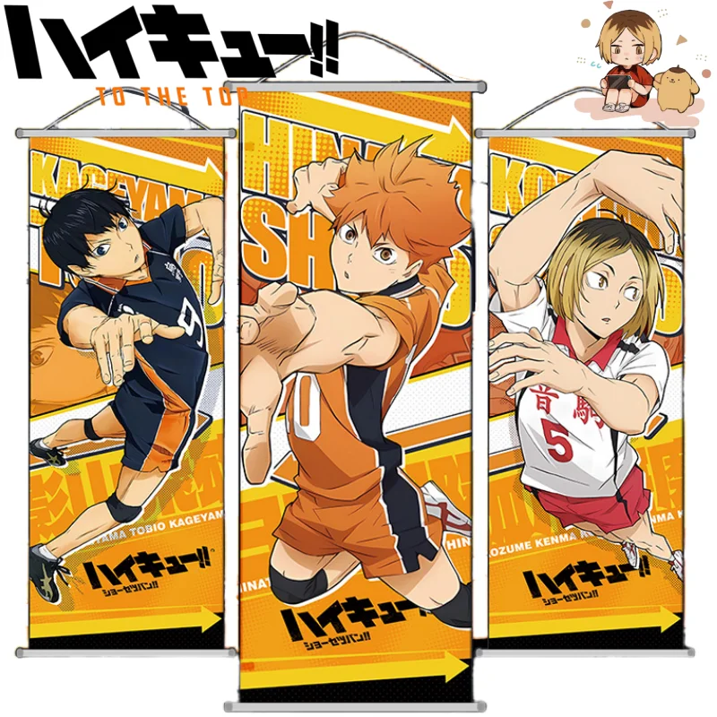 Haikyuu!! Nuevas pinturas colgantes, marco de puerta de pared, decoración, periféricos de animé, carteles, adornos de cómic Con para el hogar, regalos de vacaciones