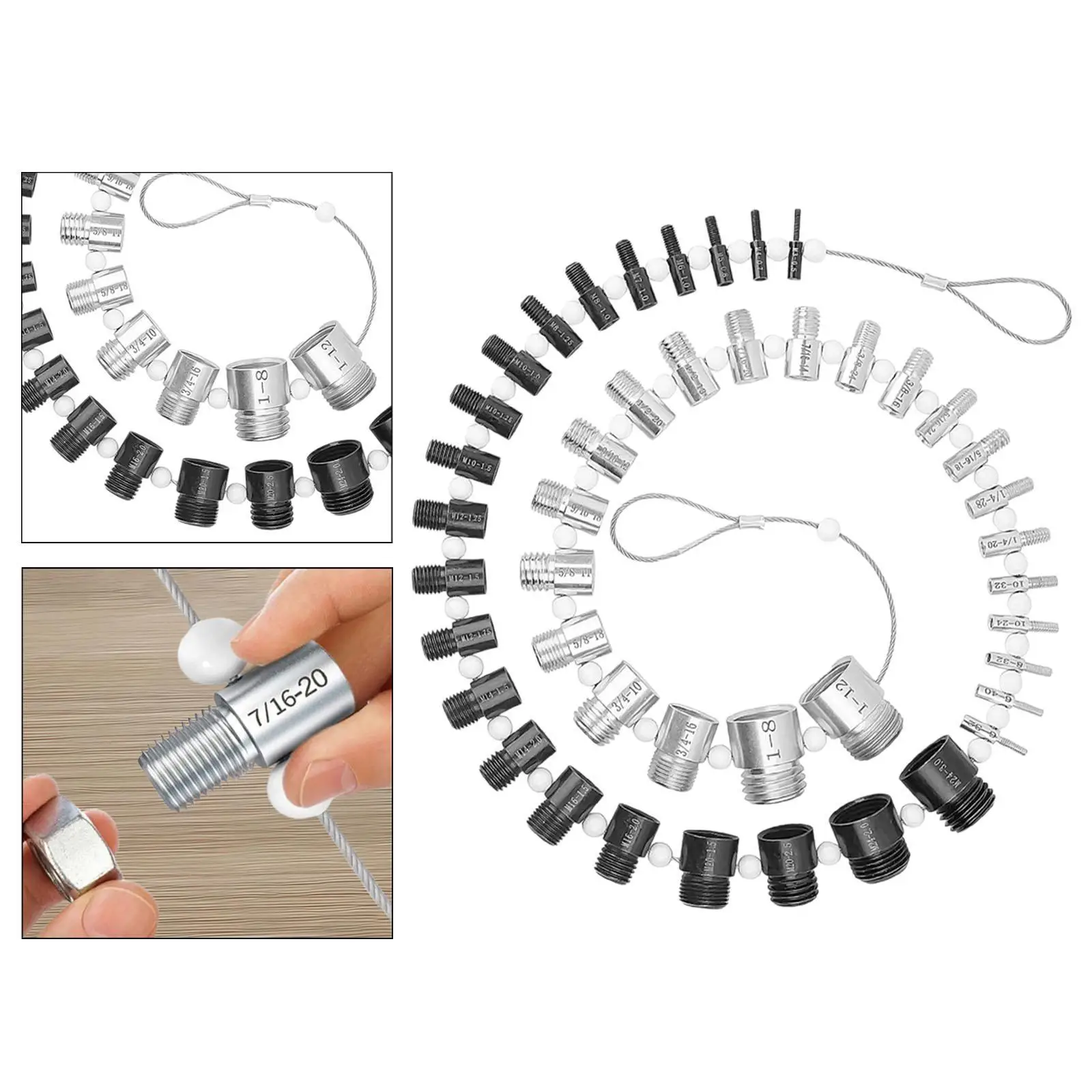 

44 Pieces Nut and Bolt Thread Checkers Multipurpose Steel Accurate Size Thread Checkers for Quickly Checking Verifying The Size