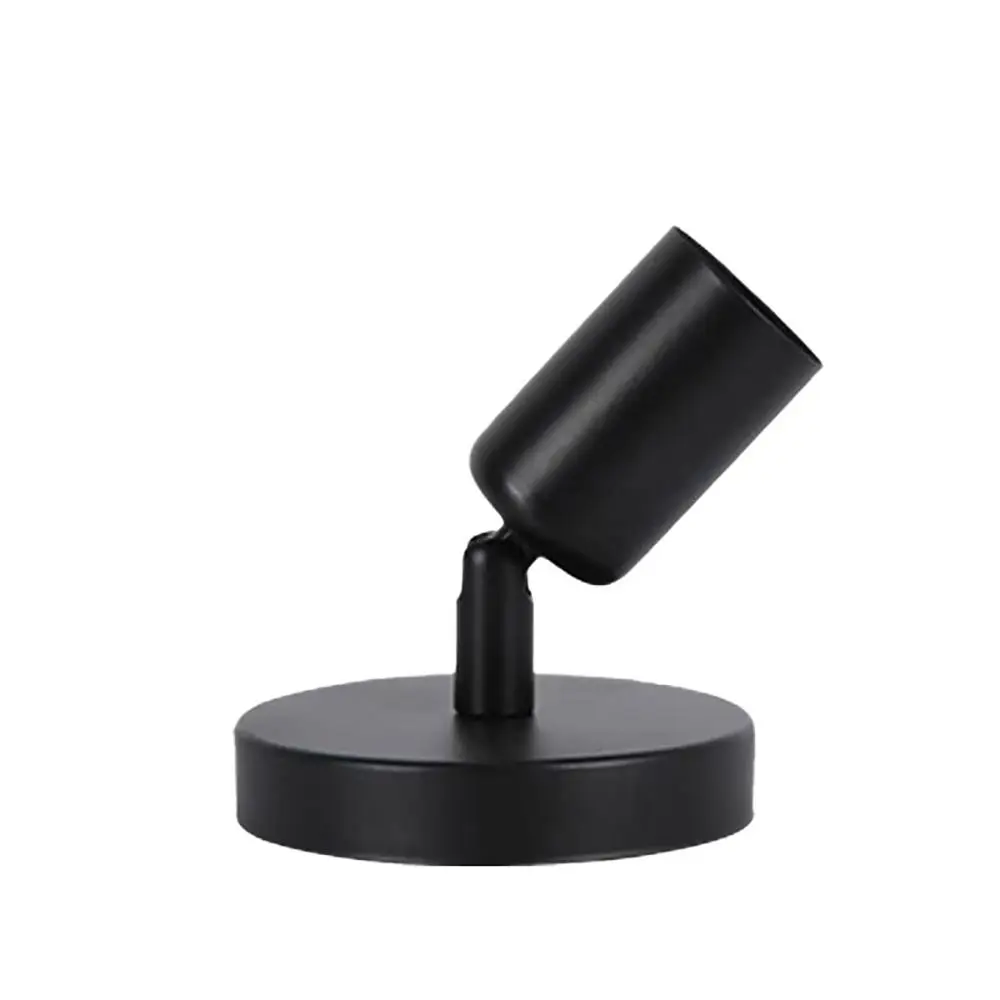 Black White E27 Lamp- Metal 0-180 Degree Adjustable Direction Lamp Tool Easy Installation Bulb Lamp Holder Wall Installation