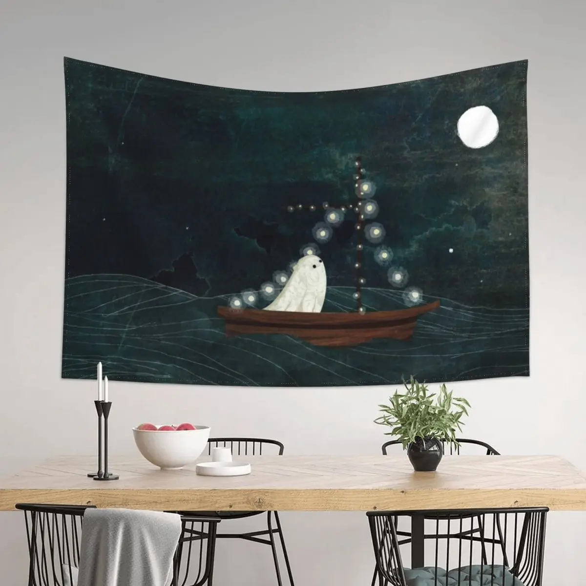 

Ghost Boat Ride Tapestry Carpet Wall Home Decor Aesthetic Room Decorating Aesthetic Tapestry