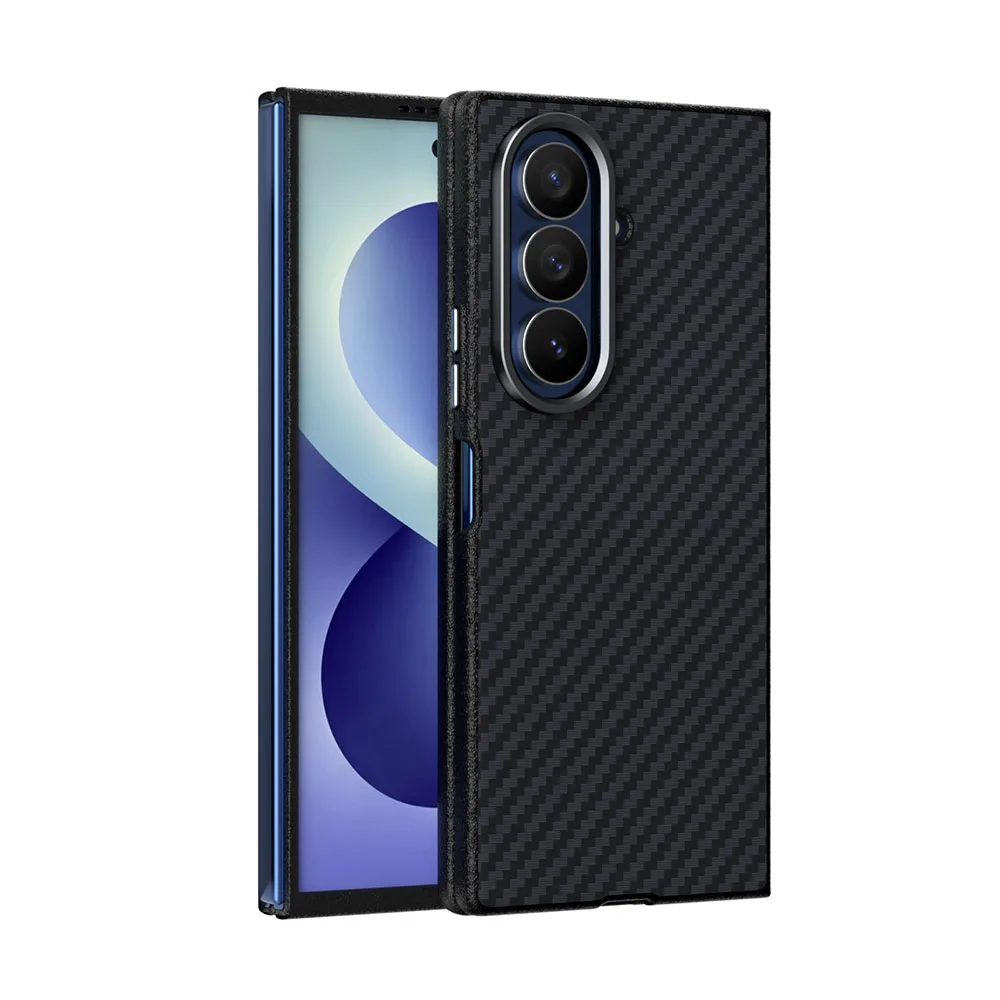 Aramid Fiber Twill Case for Samsung Galaxy Z Fold 8 Ultra/Wide/Flip 8 Magnetic Slim Silky Back Cover
