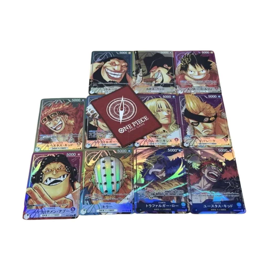 DIY ONE PIECE Original Series 12pcs Luffy Water Law Kid Opcg  Profile Picture Golden Sign Anime Peripheral Collection Card Gift