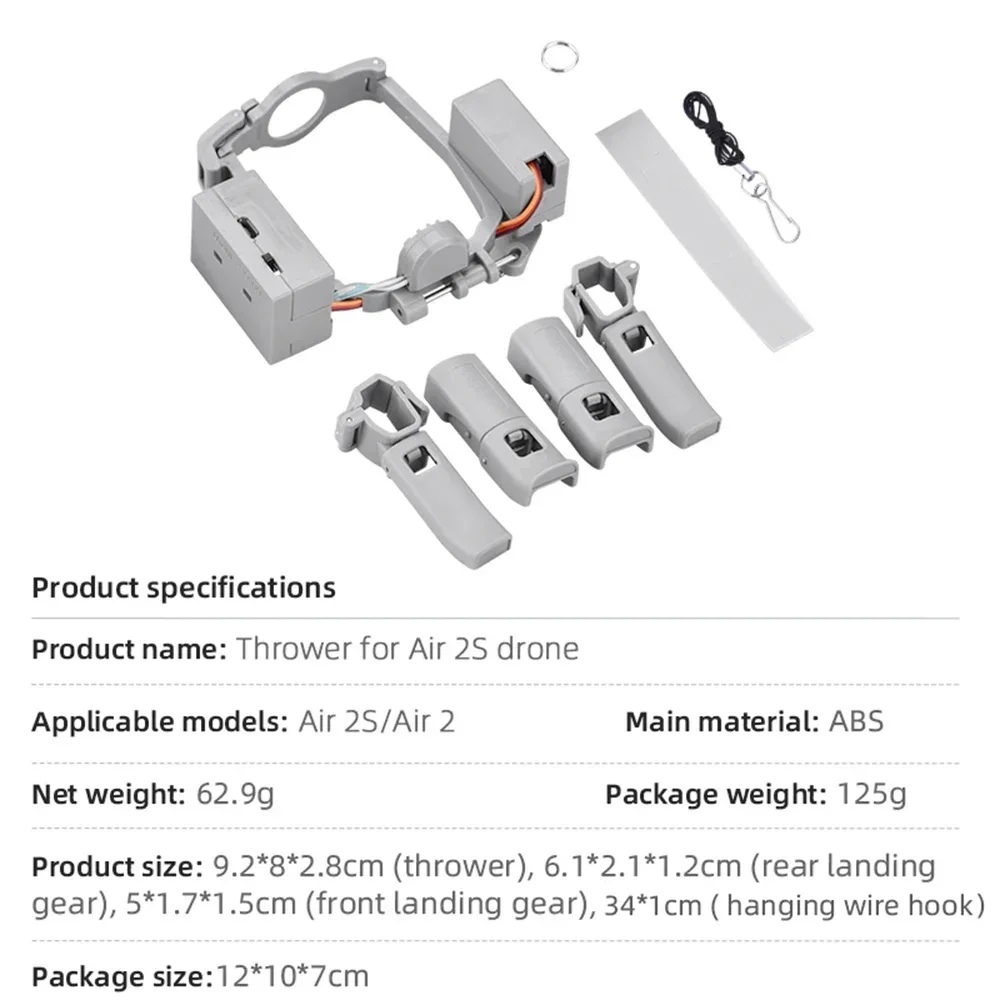 BRDRC Drop System for DJI Air 2S/Mavic Air 2 Airdrop Thrower Transport Device with Landing Gear Ring Gift Deliver Accessories