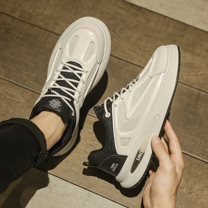 

Новые дышащие спортивные кроссовки из флуоресцентной сетки с увеличенной высотой и толстой подошвой, амортизирующие кроссовки на воздушной подушке