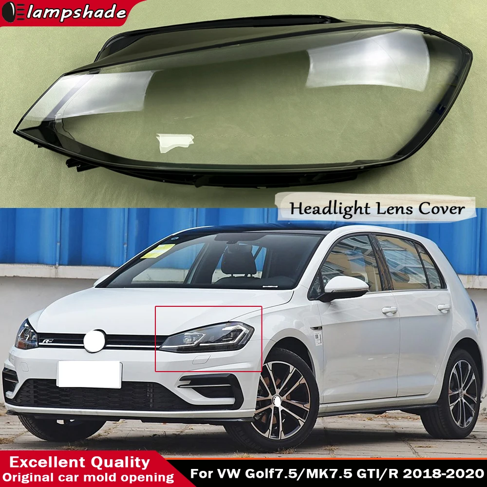 

Transparent Headlight Cover For VW Golf 7.5 MK7.5 GTI/GTR 2018 2019 2020 Lampshade Lamp Lens Shell Headlamp Housing Plexiglass