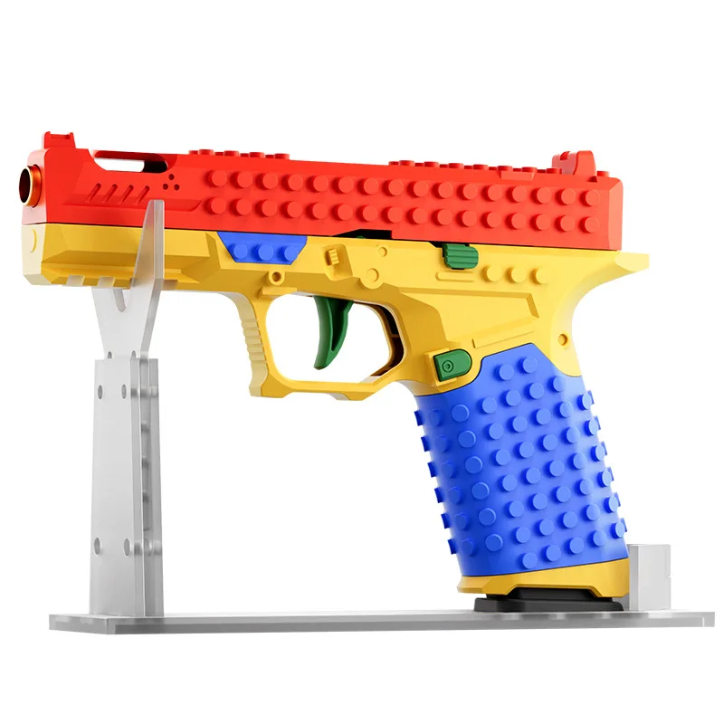 Hangend speelgoedpistool Continu afvuren Bouwsteen Pistool Shell Gooien Airsoft Blowback Leeg Outdoor CS-wapen voor jongens en volwassenen