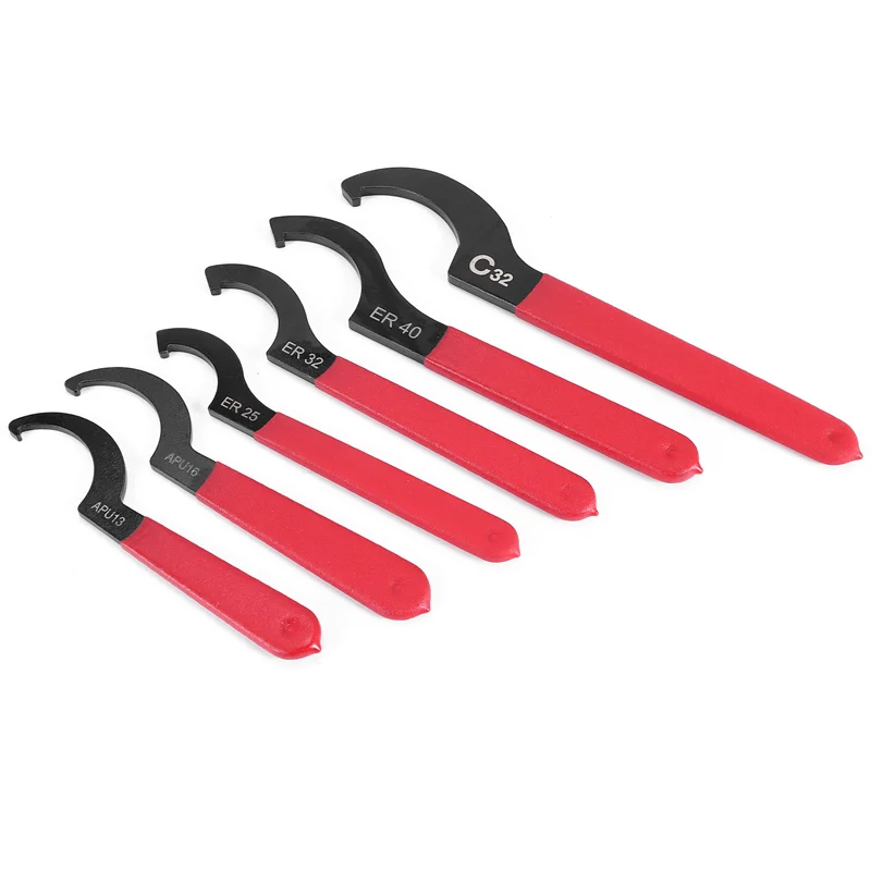 L60A 6 Pieces Spanner Wrench Set Adjustable Coilover Wrench Spanners Hook Wrenches Tools Coilover Wrench Steel Spanner