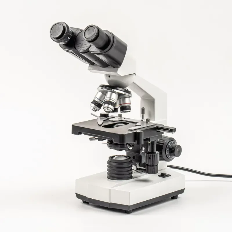 C-104B Biological Compound Microscope with Mechanical Stage Binocular Head Ultra Precision Focusing Optical Lens for Lab