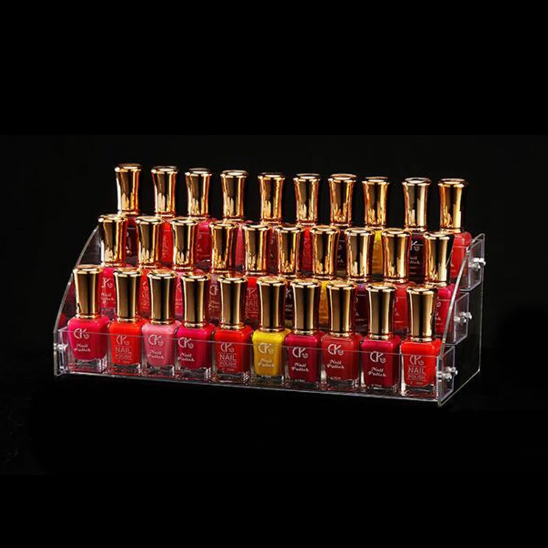 Acrylic Nail Polish Display Organizer 2-3-4-5-6-7 Layer Manicure Cosmetics Jewelry Display Stand Holder Clear Acrylic Makeup Box