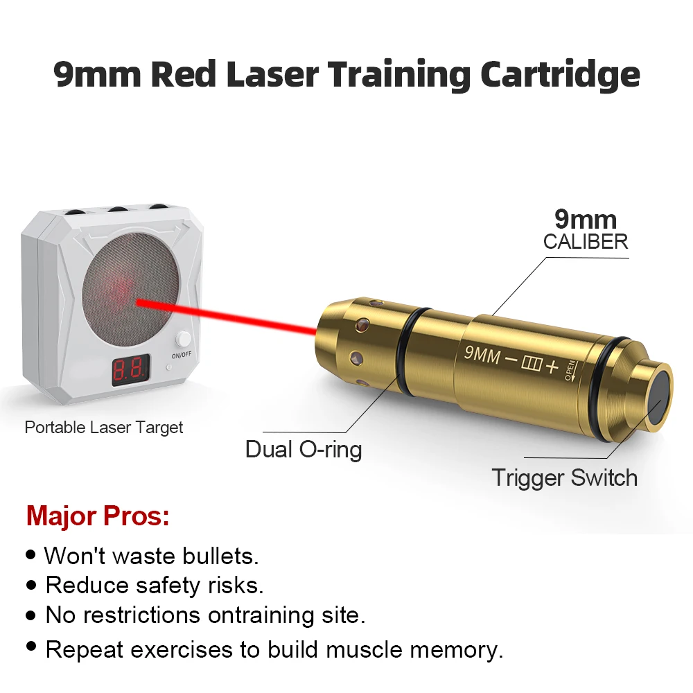 9mm laser training cartridge Red Dot Laser Training Bullet Dry Fire Laser Trainer Cartridge Tactical Laser Bullet