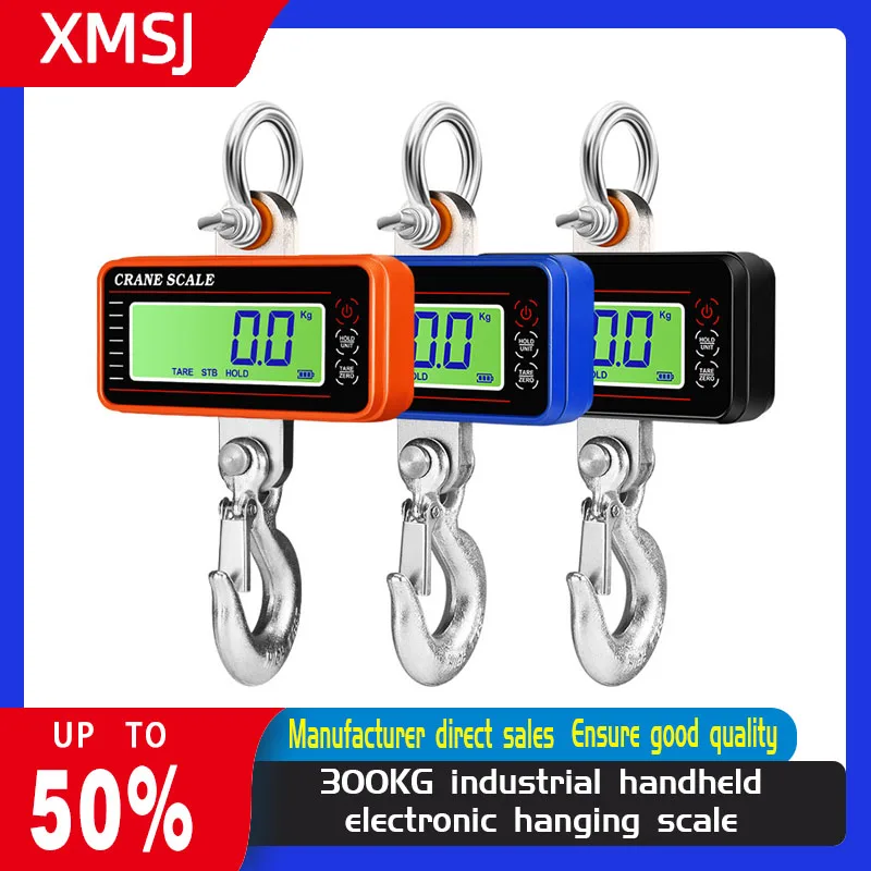 1000kg LCD Digital Scale Crane Scale Portable Industrial Electronic Scale Heavy Duty Weight Hook-Hanging Scale Weighing Tool