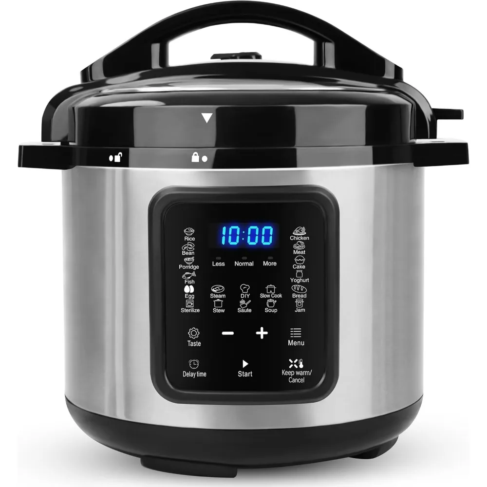 

6 Quart Slow Cooker with 24H Delay Timer, Warmer & Sterilizer, 6 Quart Electric Pressure Cookers: 9-in-1 Multi-Cooker