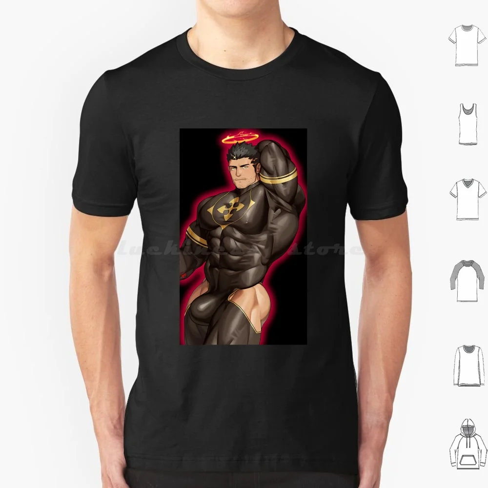 Sexy Fire Muscle Hero T Shirt Big Size 100% Cotton Animecore Bara Yaoi Anime Manga Gym Art Queer Art Muscle Bottom Kink Kinky