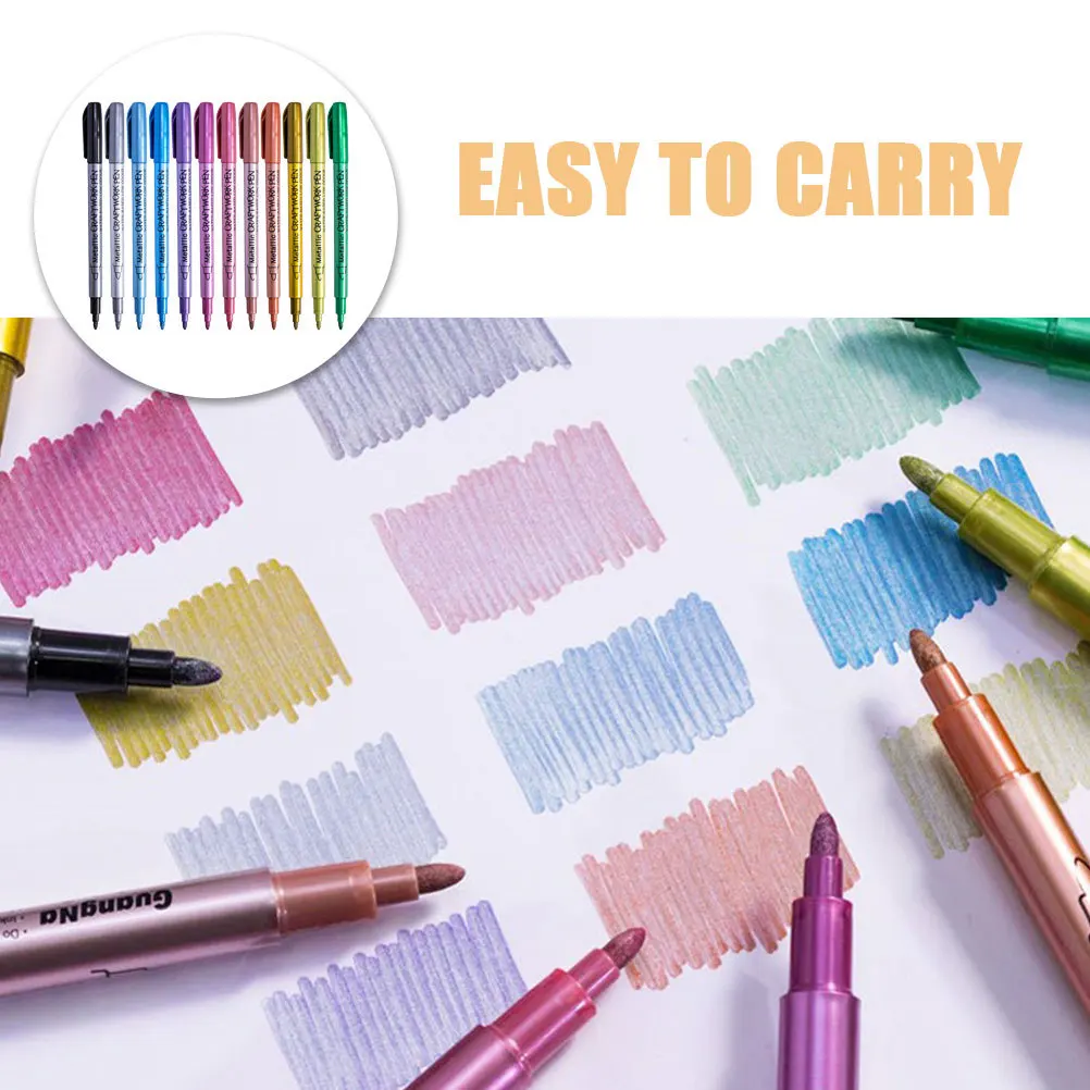 

12 шт., ручки с металлической краской, маркеры на масляной основе для ткани «сделай сам», дерева, металла, пластика, шины, восковая печать, ручка, маркер для рукоделия