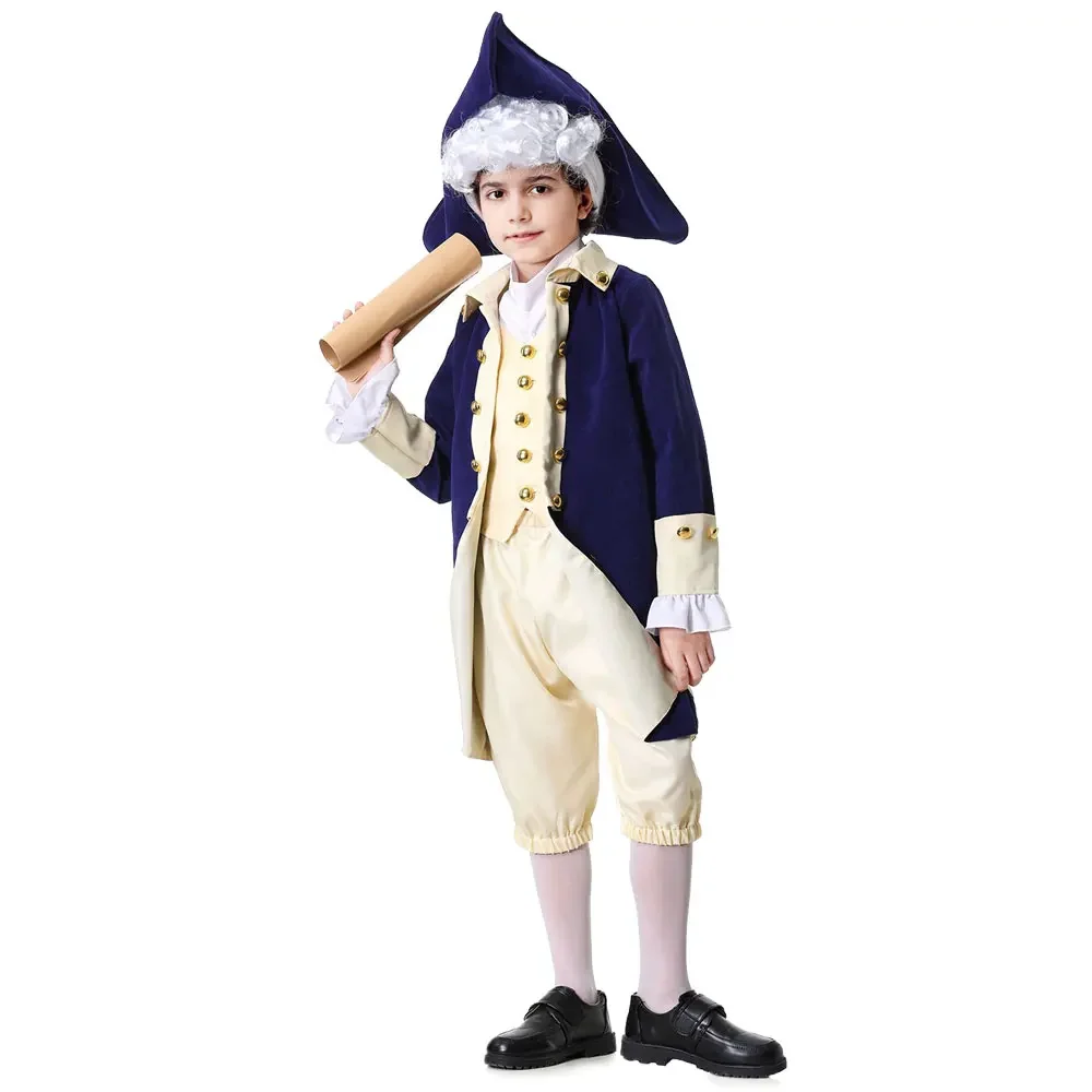 Halloween Children's Medieval Lawyer Scholar Role-Playing Costumes Renaissance Stage Play Costumes Judge Officer Costume