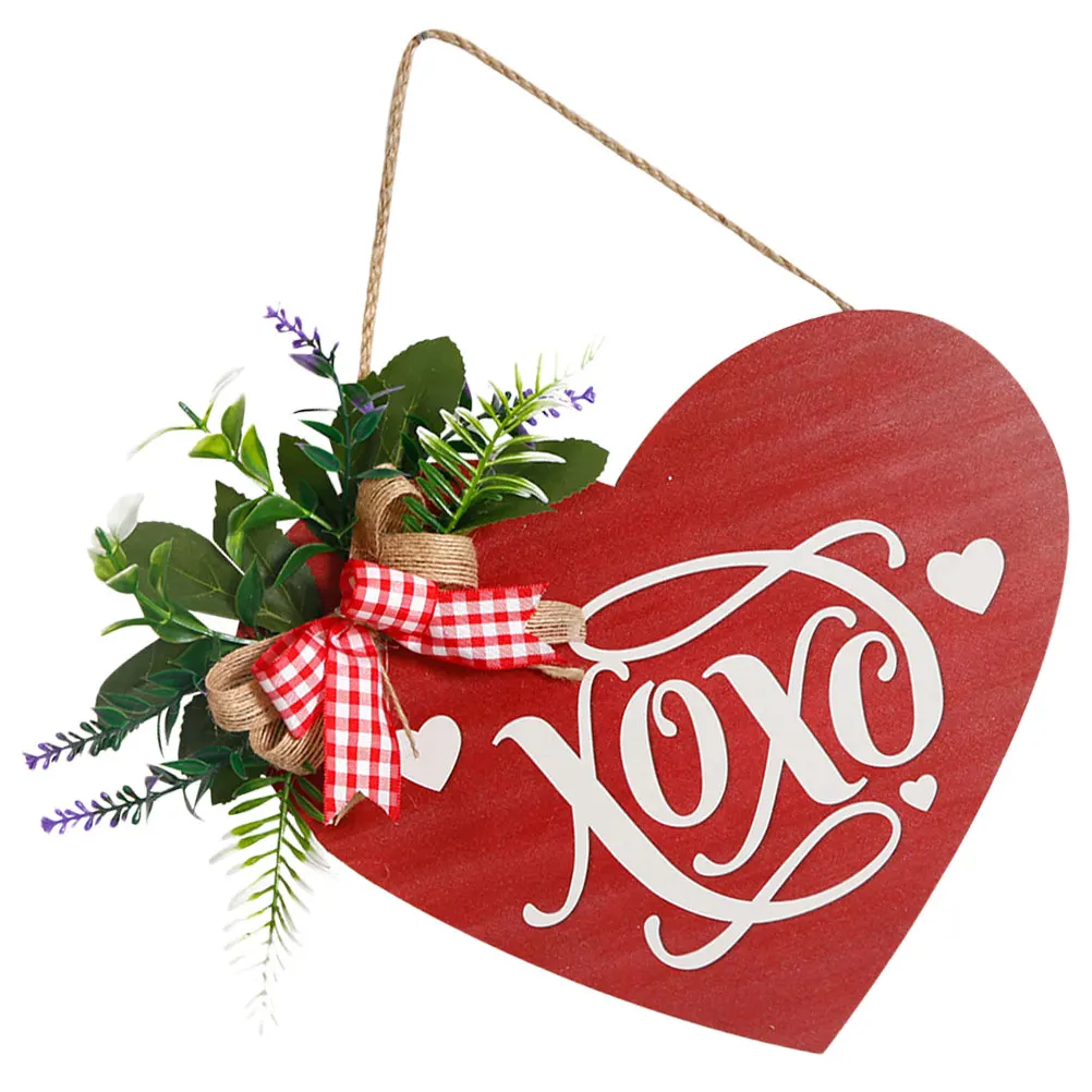 

Wooden Heart Sign Valentine Decor Gold Color Door Hanging Reusable Home Party Wedding House Decorations Front Yard Signs