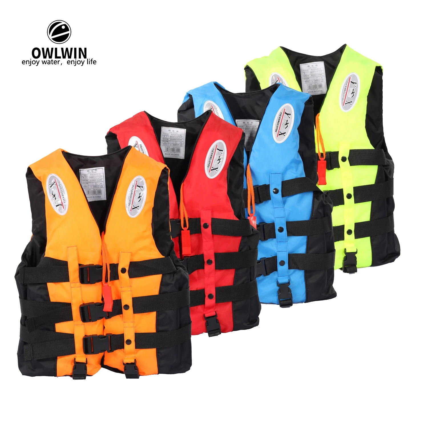 Universal Outdoor Swimming Boating Skiing Driving Vest Survival Suit Polyester Life Jacket for Adult Children with Pipe S -XXXL