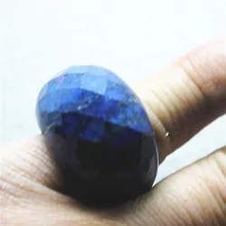 Lapislazuli-男性用の穴のあるジェムストーンフィンガーリング,天然素材,直径17mm, 22mm,ファッションジュエリー,新品,1個