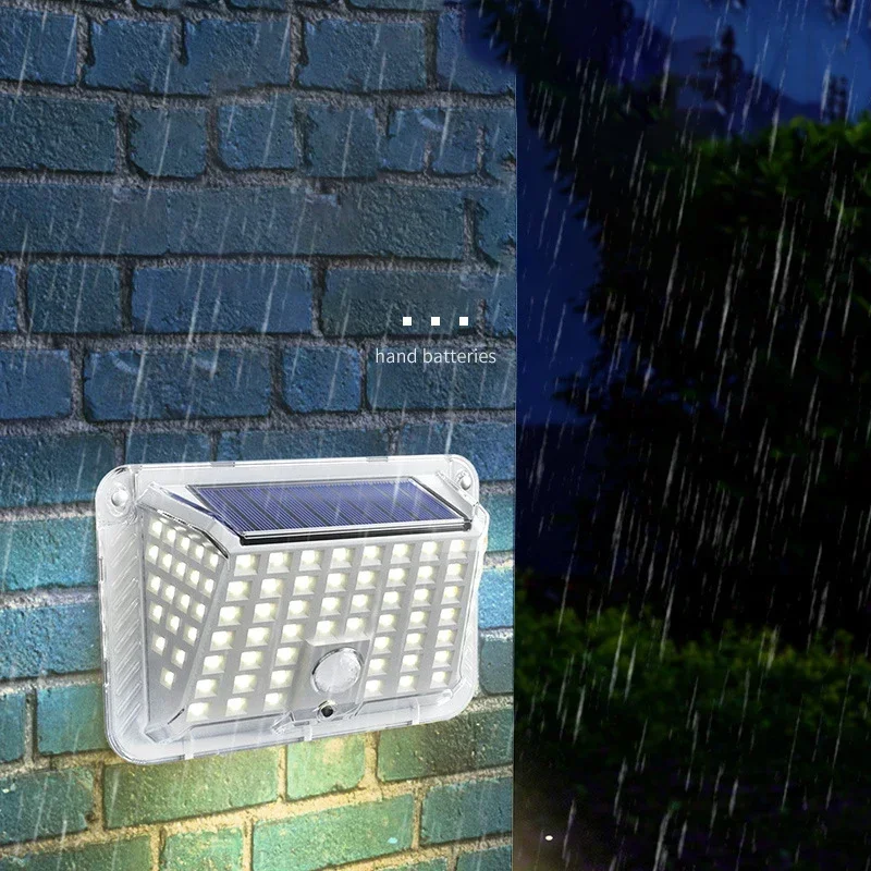 

90LED Solar LED Outdoor Garden Lamp Waterproof Transparent Shell Human Body Induction Wall Lamps for Patio Street Yard Balcony