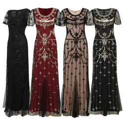 1920s Retro Sequin Dress Great Gatsby Flapper Slim Fit Long Dress Wedding Banquet Party Bridesmaid Wedding Dress Dress Girl