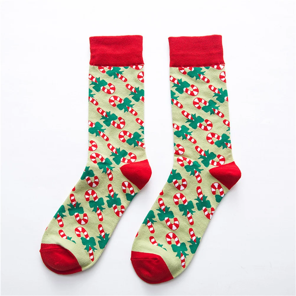 

5Pairs Christmas Couple Socks Cotton Cartoon Christmas Tree Snowflake Gingerbread Man Long Socks Winter Festival