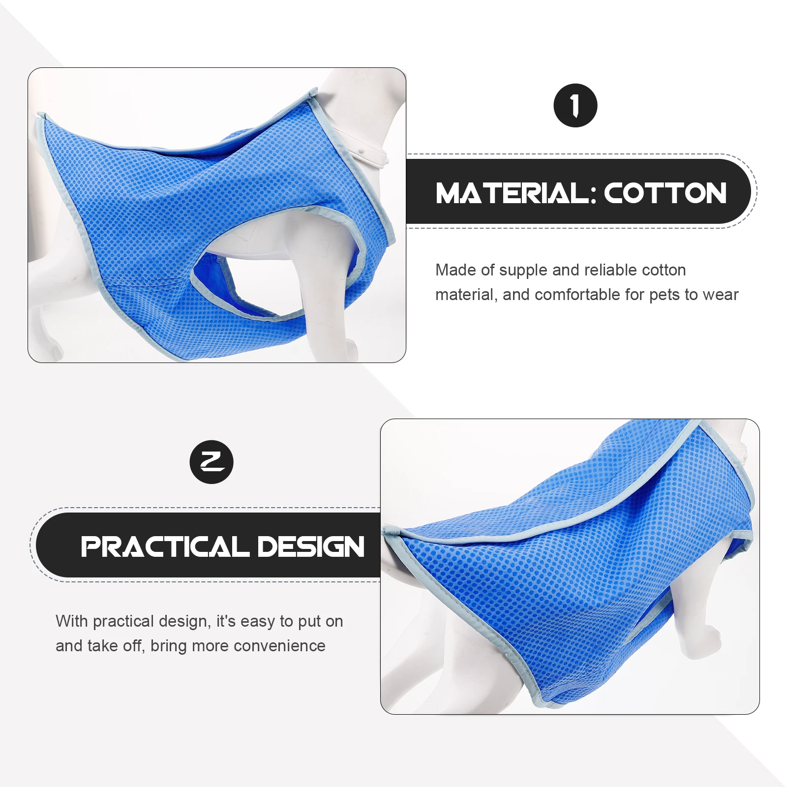 

Vest Dog Cooling Harness Calming Accessories Pet Adjustable Blue Shirts for Dogs