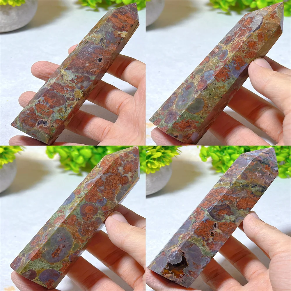 Tower Zoisite with Ruby Point Wand Crystal Natural Stone Quartz Gemstones Reiki Mineral Feng shui Home Decoration Energy