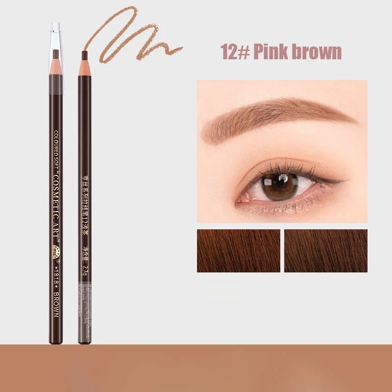 New Line ดินสอเขียนคิ้วไม้ Hard Core Eyebrow Powder กันน้ํา Non-Smudding แต่งหน้าศิลปินสีแต่งหน้าแบบพกพา