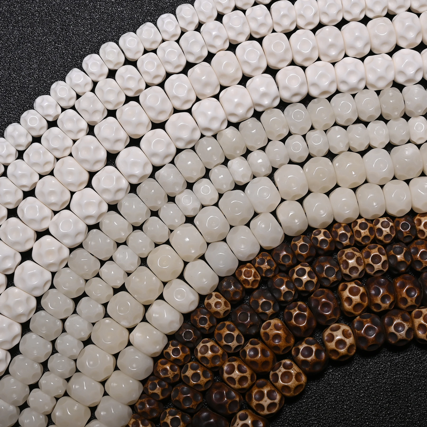 GZ112 20PCS Yak Bone Prayer Beads Meteor Crater Beads Loose Beads Jewels for Making Handmade DIY Bracelets 9/10/12mm Hole 2mm