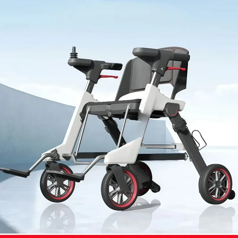 Three-in-one scooter Multifunctional intelligent trolley Elderly rehabilitation moped Light folding car