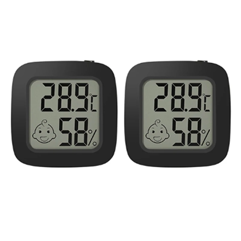 ABBP-2X ミニ LCD デジタル温度計湿度計磁気温度計湿度センサー気象ステーションブラック