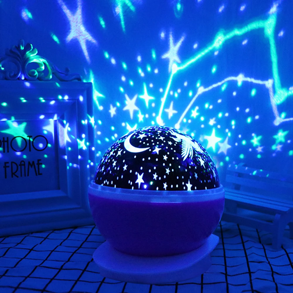 Starry Projector Night Children Room Star Nightlight Projector with Battery Powered USB Charged Bedroom Decor Starlight Lights