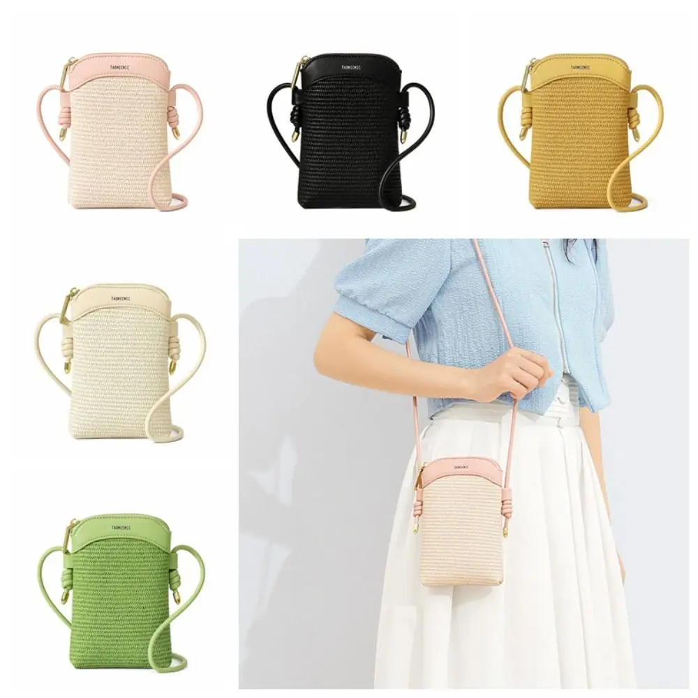 PU Leather Matching Mobile Phone Bag Square All-match Women Shoulder Bags INS Multifunctional Vertical Mini Small Bag