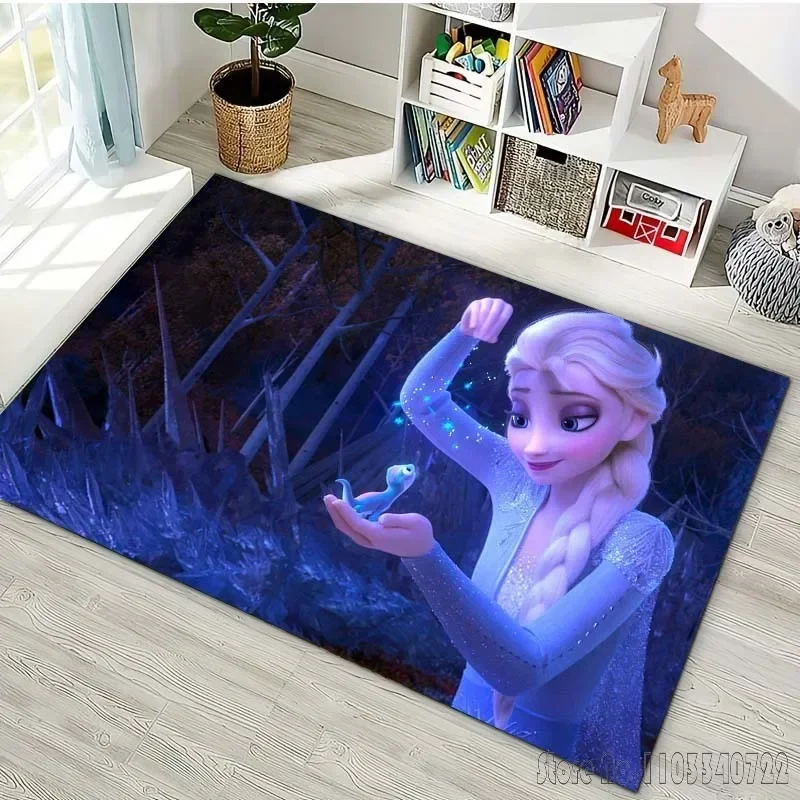  Frozen Princess Elsa Carpet for Bedroom Floor Mat Decor Living Room Rug Bathroom Anti-slip Rug Girls Room Home Sofa Mat